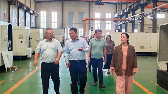Clientes estrangeiros visitam a fábrica da indústria pesada de Qiansheng para inspeção no local